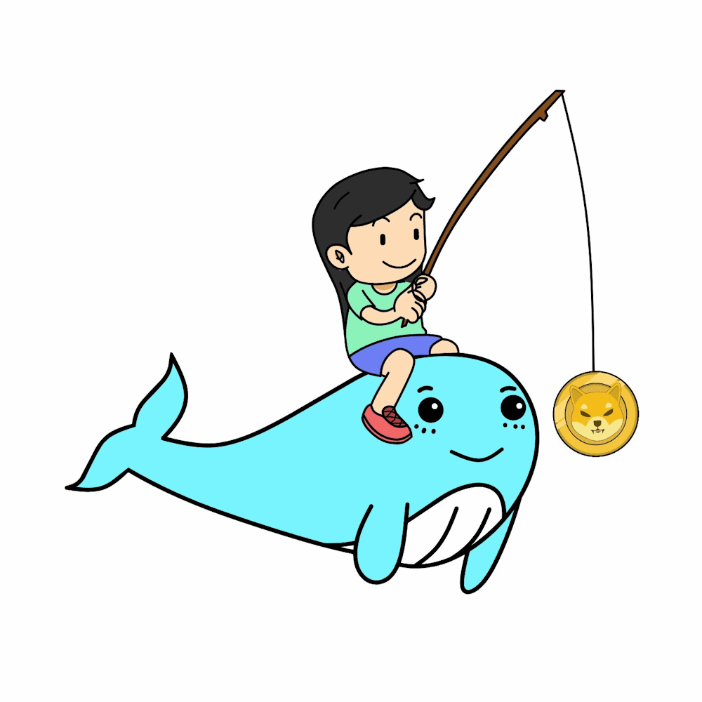 Girl Fishing for SHIB INU (SHIB) Crypto Whale