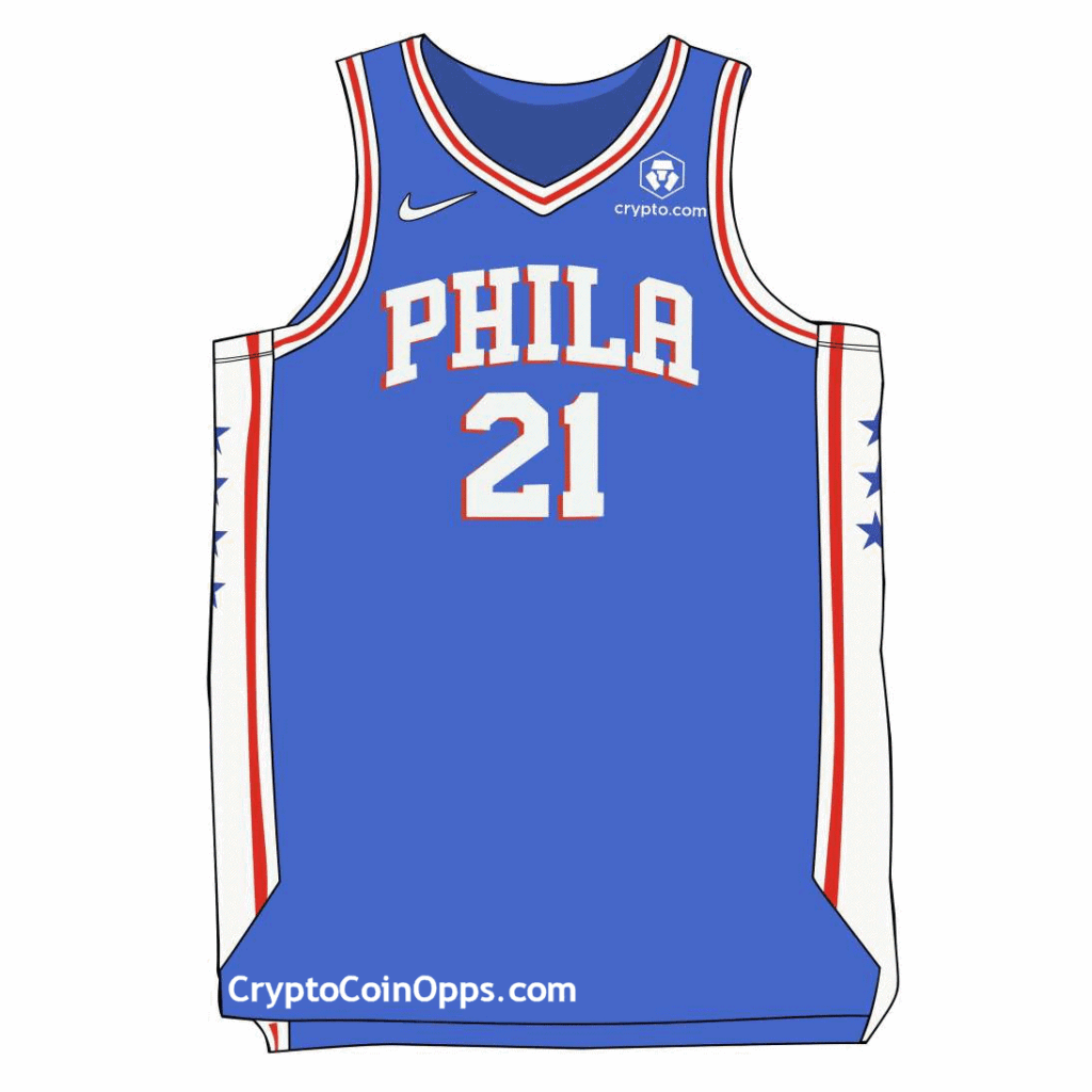 Philadelphia 76ers Jersey with Nike & Crypto.com Logo