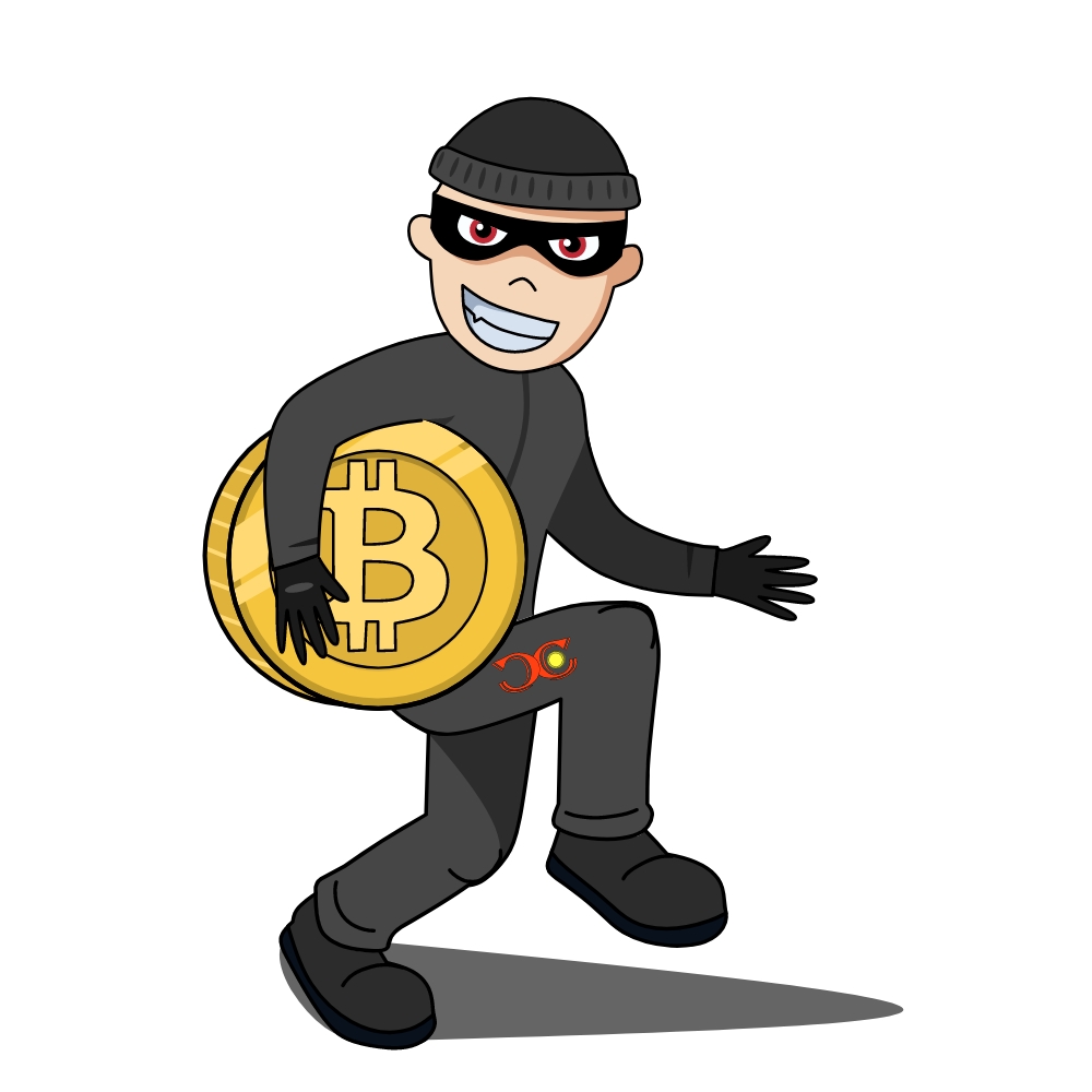 Hacker Walking Away With Bitcoin