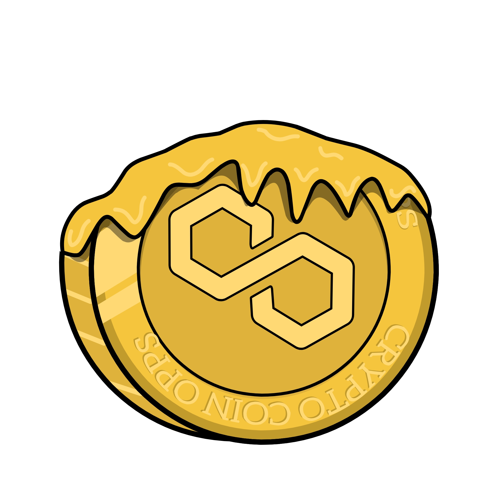 Polygon (MATIC) crypto token melting