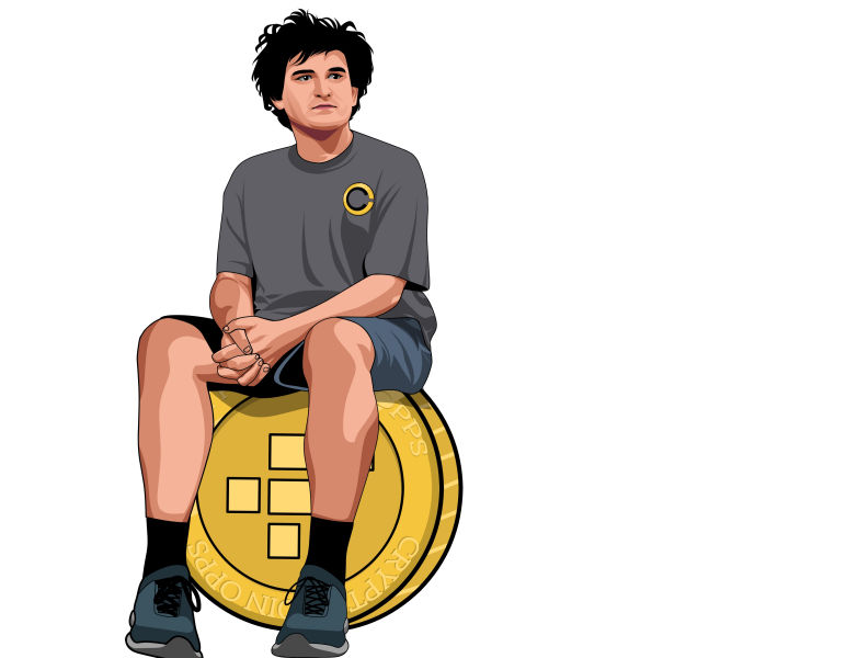 Sam Bankman-Fried sitting atop FTX token