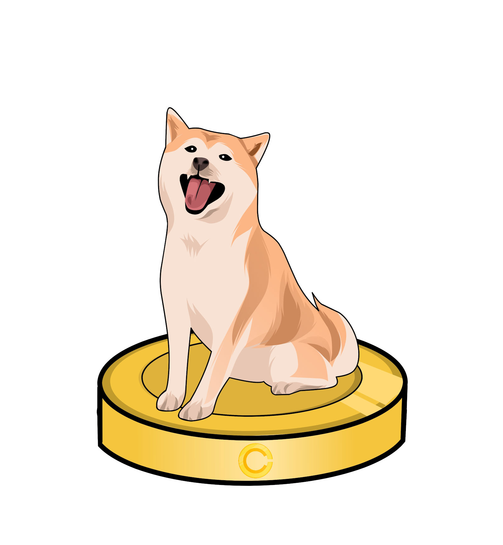 Shiba Inu Sitting atop token