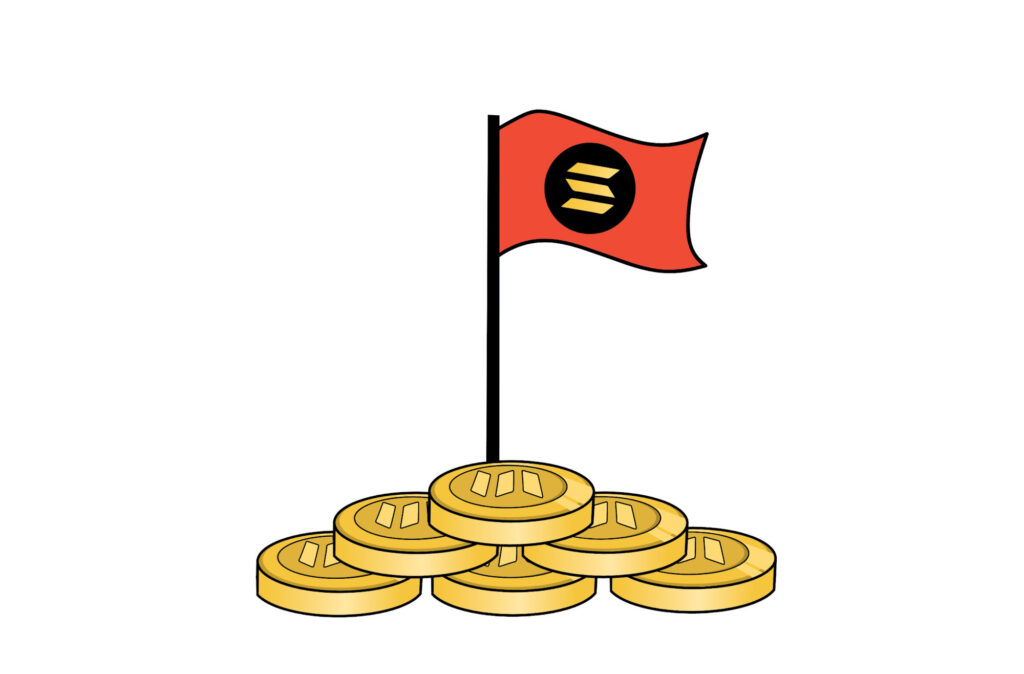 $SOL Tokens Under Red Solana Flag