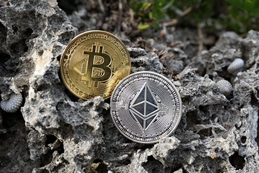 Ethereum ($ETH) Crypto-Coin On Top of A Bitcoin ($BTC) Ⓒ 2023 – Crypto Coin Opps