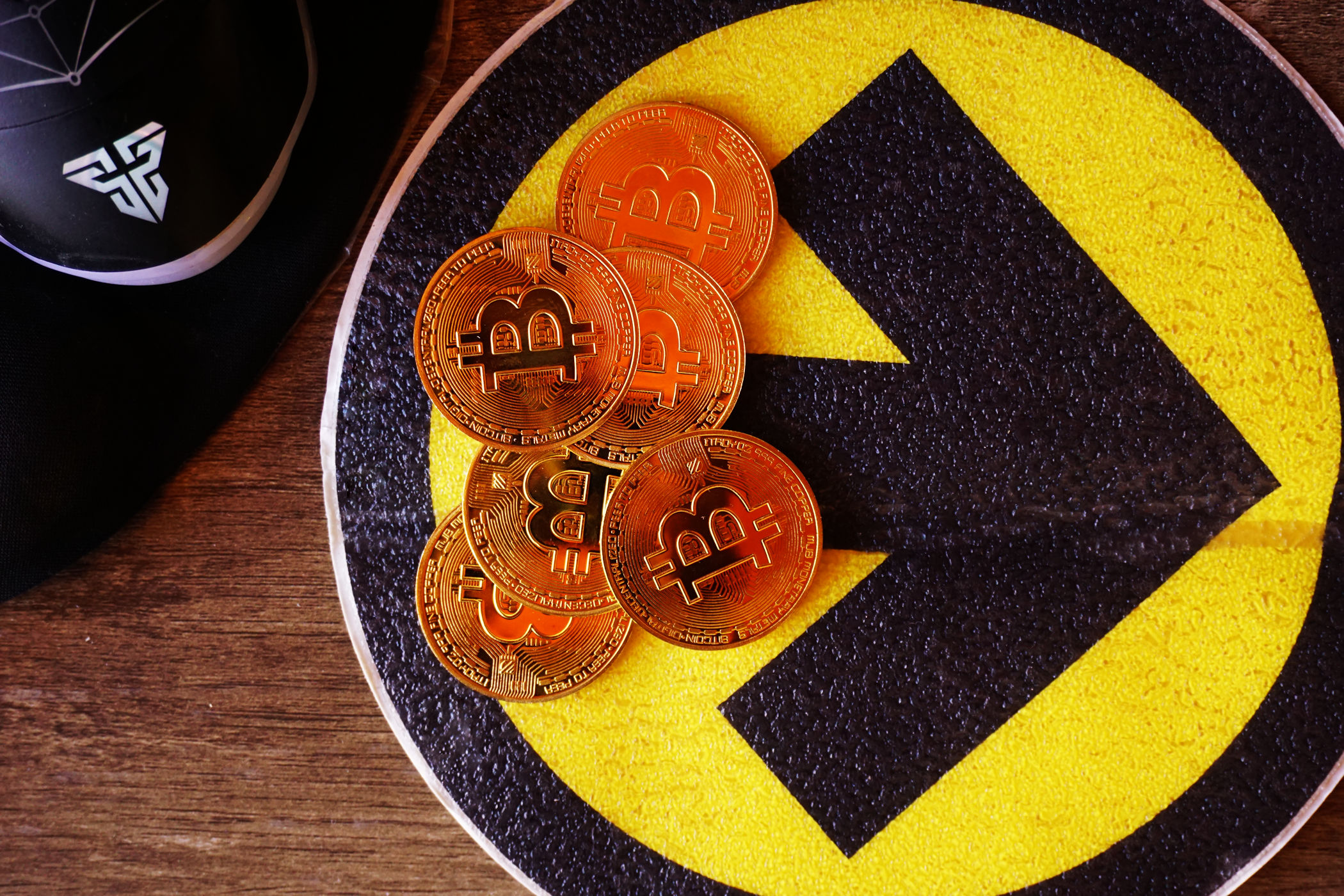 Multiple Bitcoin [$BTC] Tokens Sitting On Yellow Side Arrow Ⓒ 2023 – Crypto Coin Opps