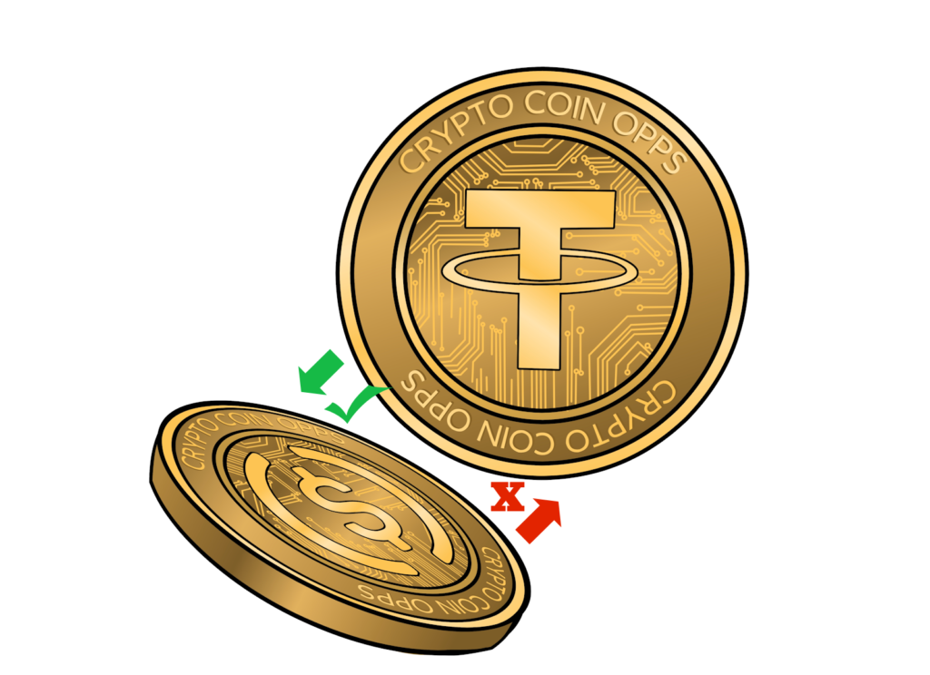 $USDT to $USDC Artwork Ⓒ 2023 – Crypto Coin Opps